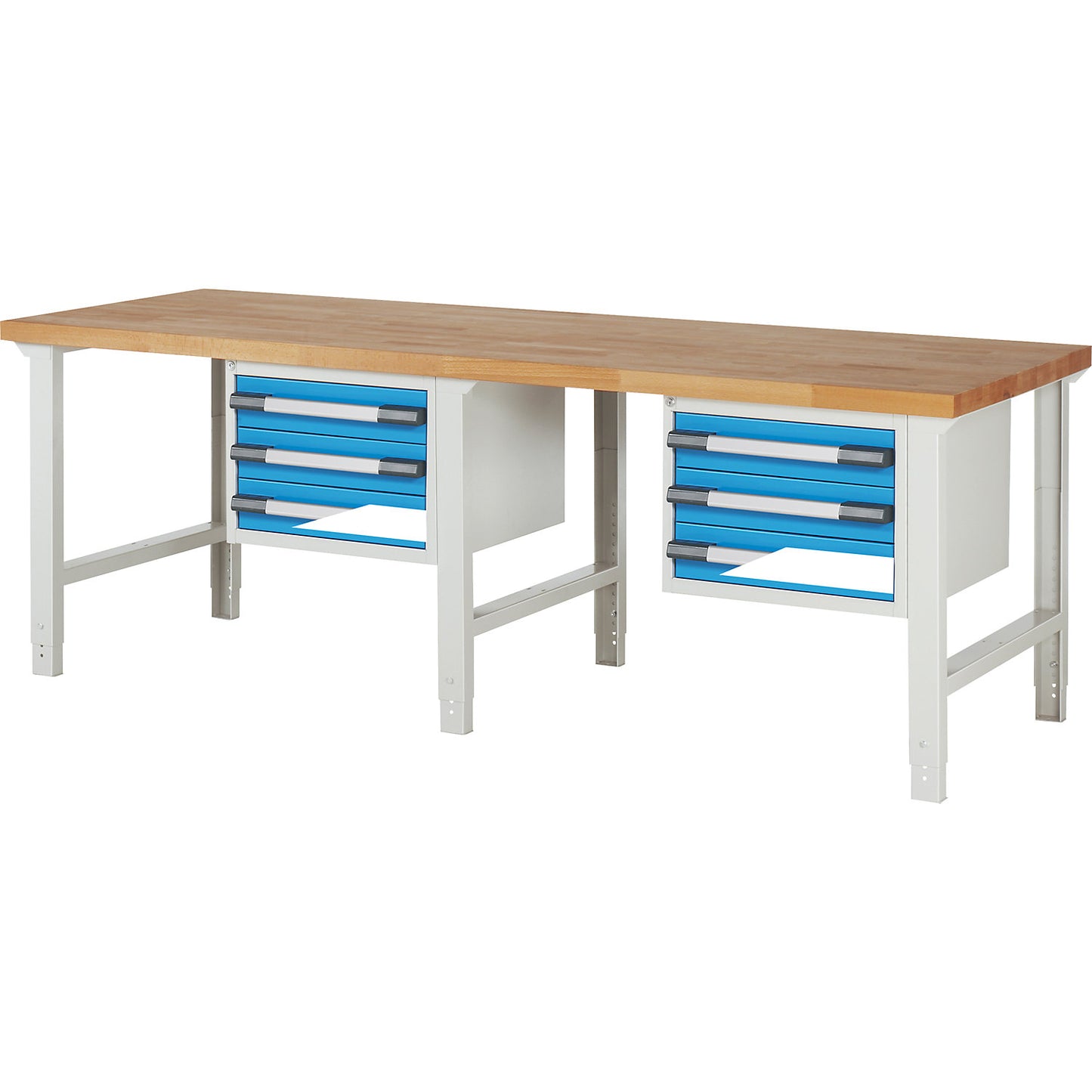 Workbench, Series 7000 modular system, 6 drawers, WxD 2500 x 900 mm.