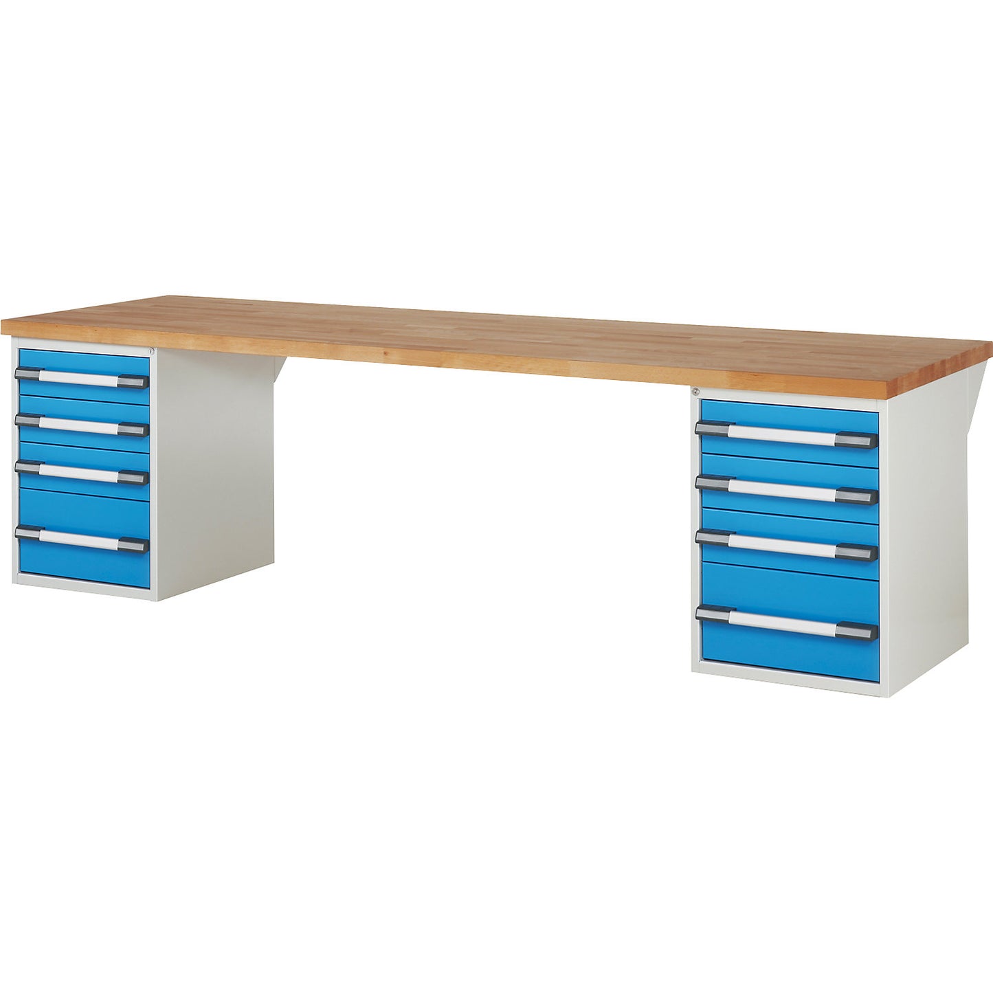 Workbench, Series 7000 modular system, 8 drawers, WxD 3000 x 900 mm.