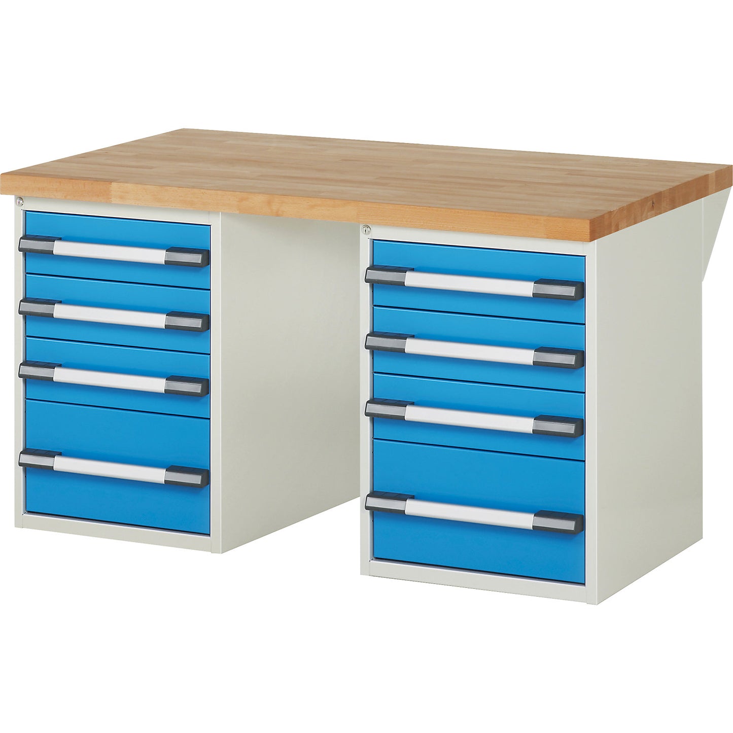 Workbench, Series 7000 modular system, 8 drawers, WxD 1500 x 900 mm.