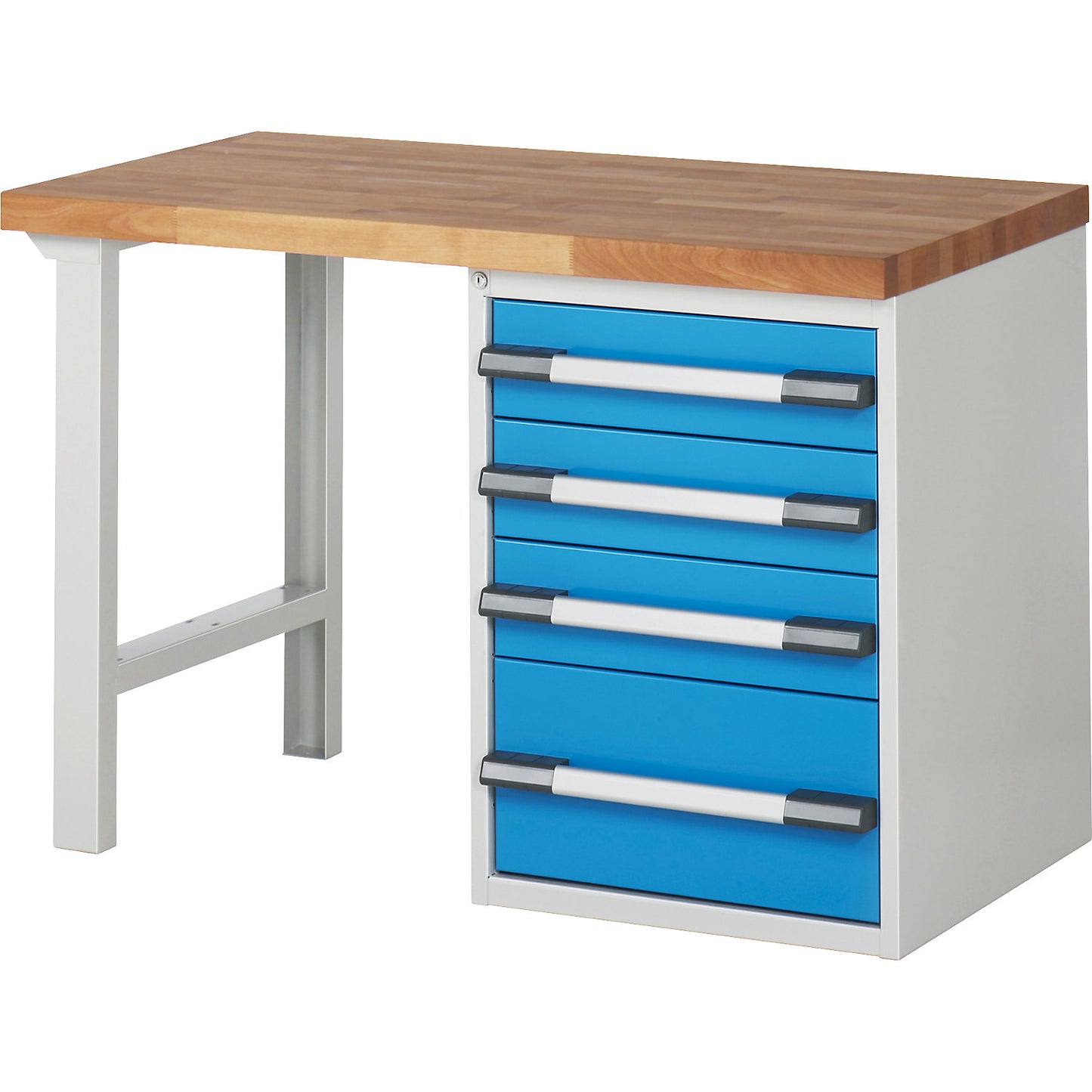 Workbench, Series 7000 modular system, 4 drawers, WxD 1250 x 700 mm.