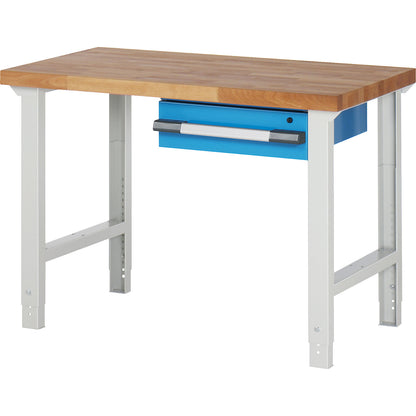 Workbench, Series 7000 modular system, 1 suspended drawer, WxD 1250 x 700 mm.