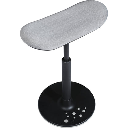 SITNESS H stool, model H2, with skateboard seat, covering with grey pattern, grey sole.
