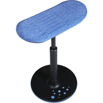 SITNESS H stool, model H2, with skateboard seat, covering with blue pattern, blue sole.
