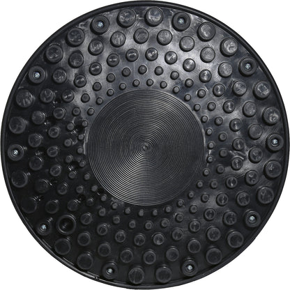SITNESS H stool, model H1, with triangular seat, covering with black pattern, black sole.