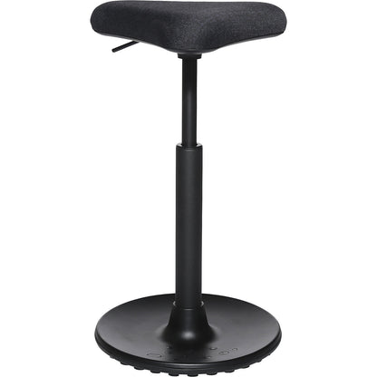SITNESS H stool, model H1, with triangular seat, covering with black pattern, black sole.