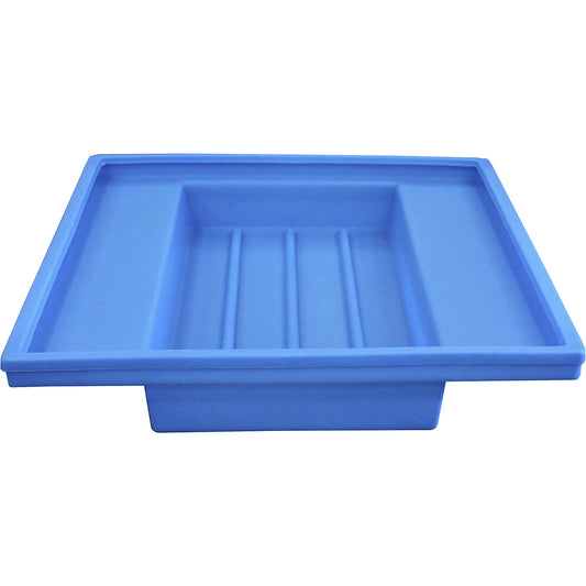 PE shelf sump tray, sump capacity 220 l, without certification, without grate.