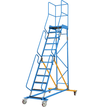 Mobile safety steps, ribbed rubber step insert, 12 steps.