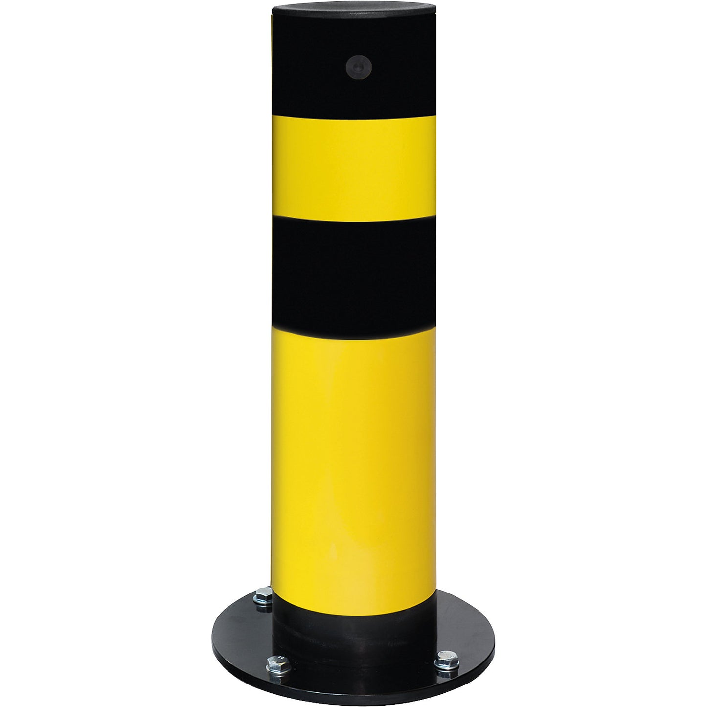 Bollard, for bolting in place, height 665 mm, coated yellow.
