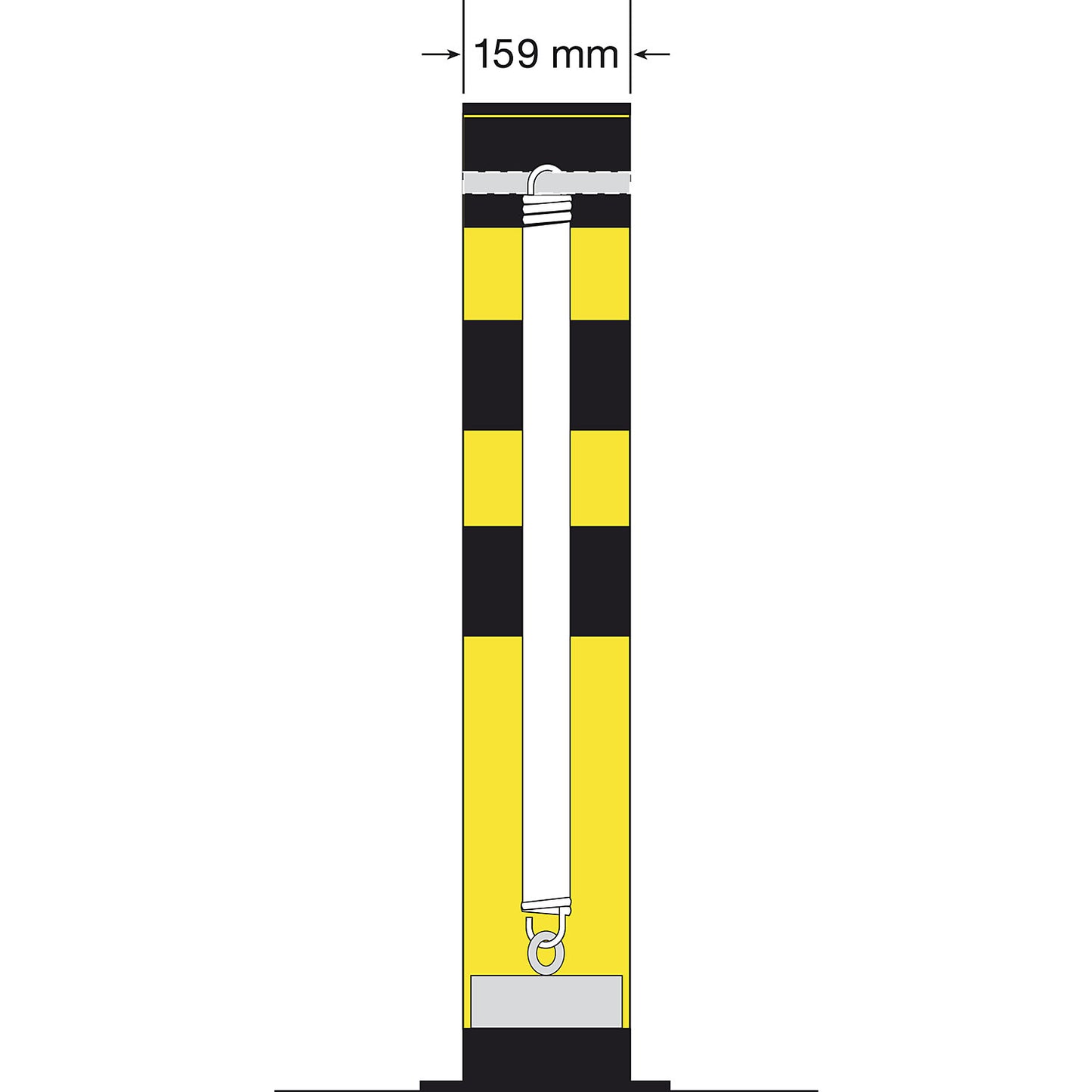 Bollard, rotating, for bolting in place, HxØ 1000 x 159 mm.