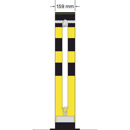 Bollard, rotating, for bolting in place, HxØ 1000 x 159 mm.