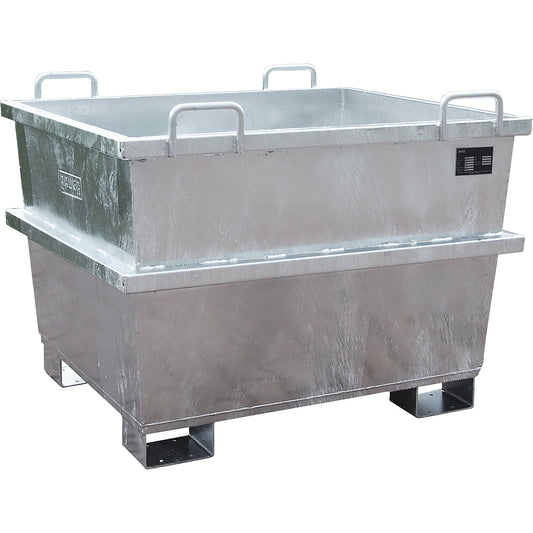 Universal container, capacity 0.75 m³, hot dip galvanised.