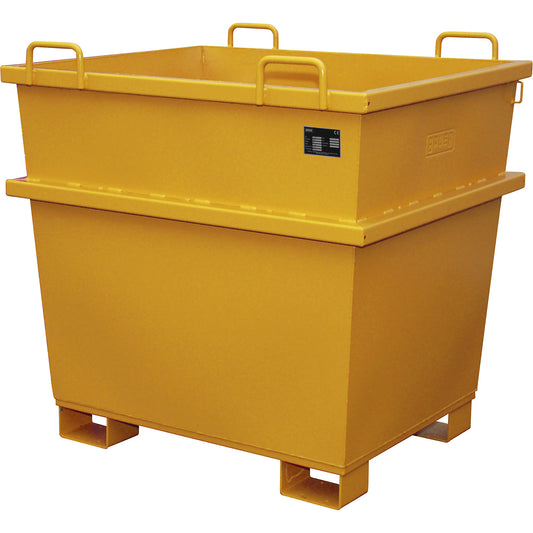 Universal container, capacity 1 m³, yellow orange.