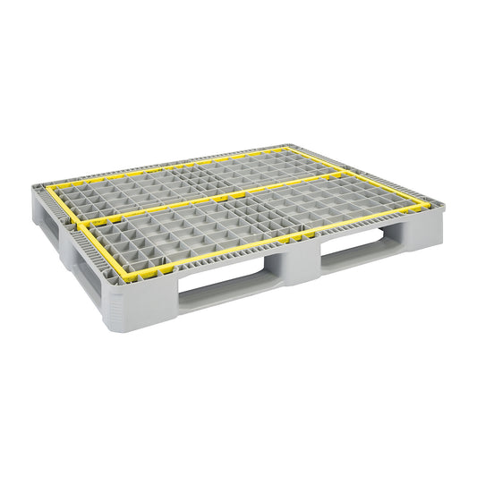 Hygienic pallet, 5 runners and 5 steel reinforcements, LxW 1200 x 1000 mm.