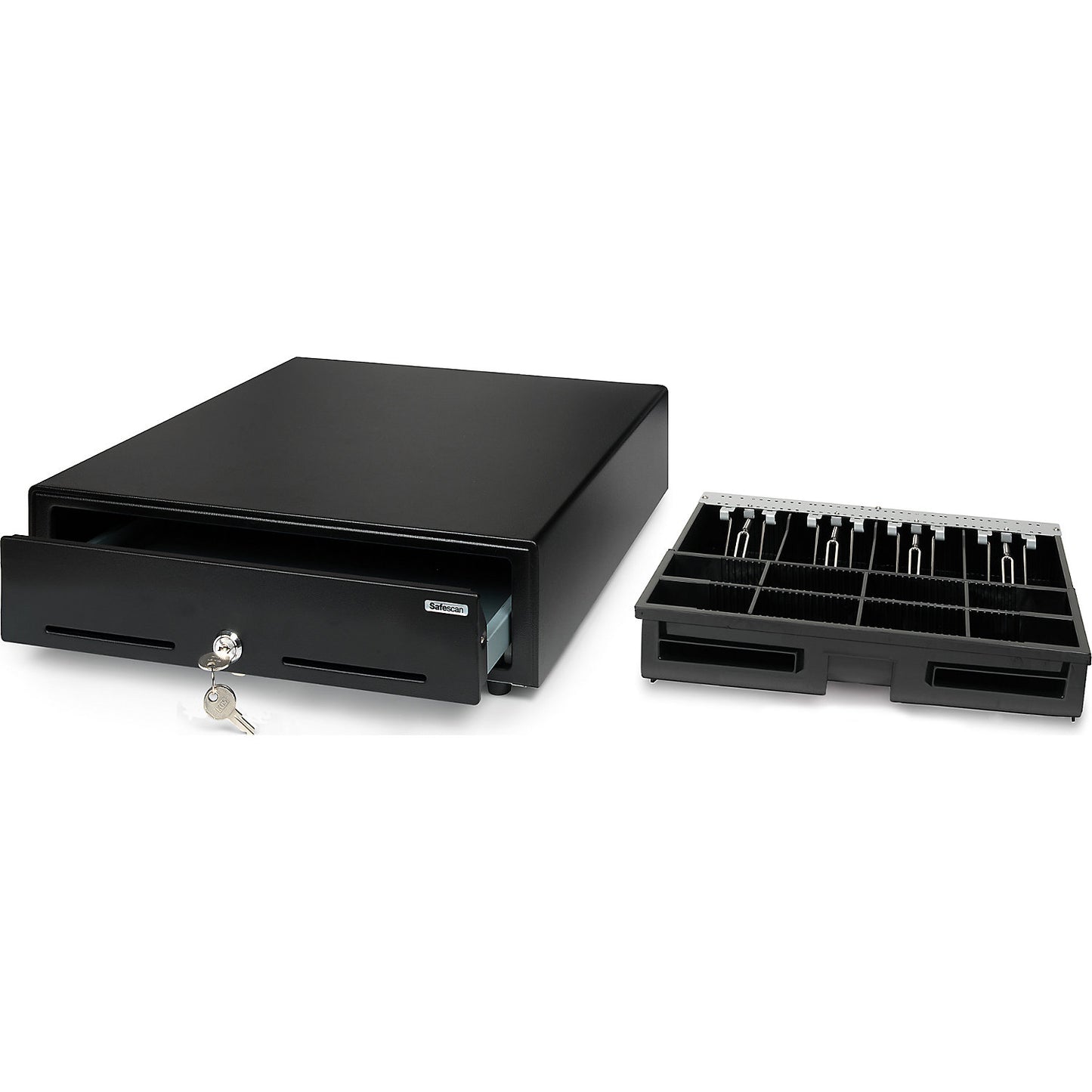Standard duty cash drawer, SAFESCAN SD-3540, 8 coin compartments / 4 banknote compartments.