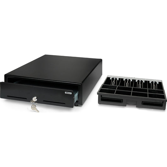 Standard duty cash drawer, SAFESCAN SD-3540, 8 coin compartments / 4 banknote compartments.