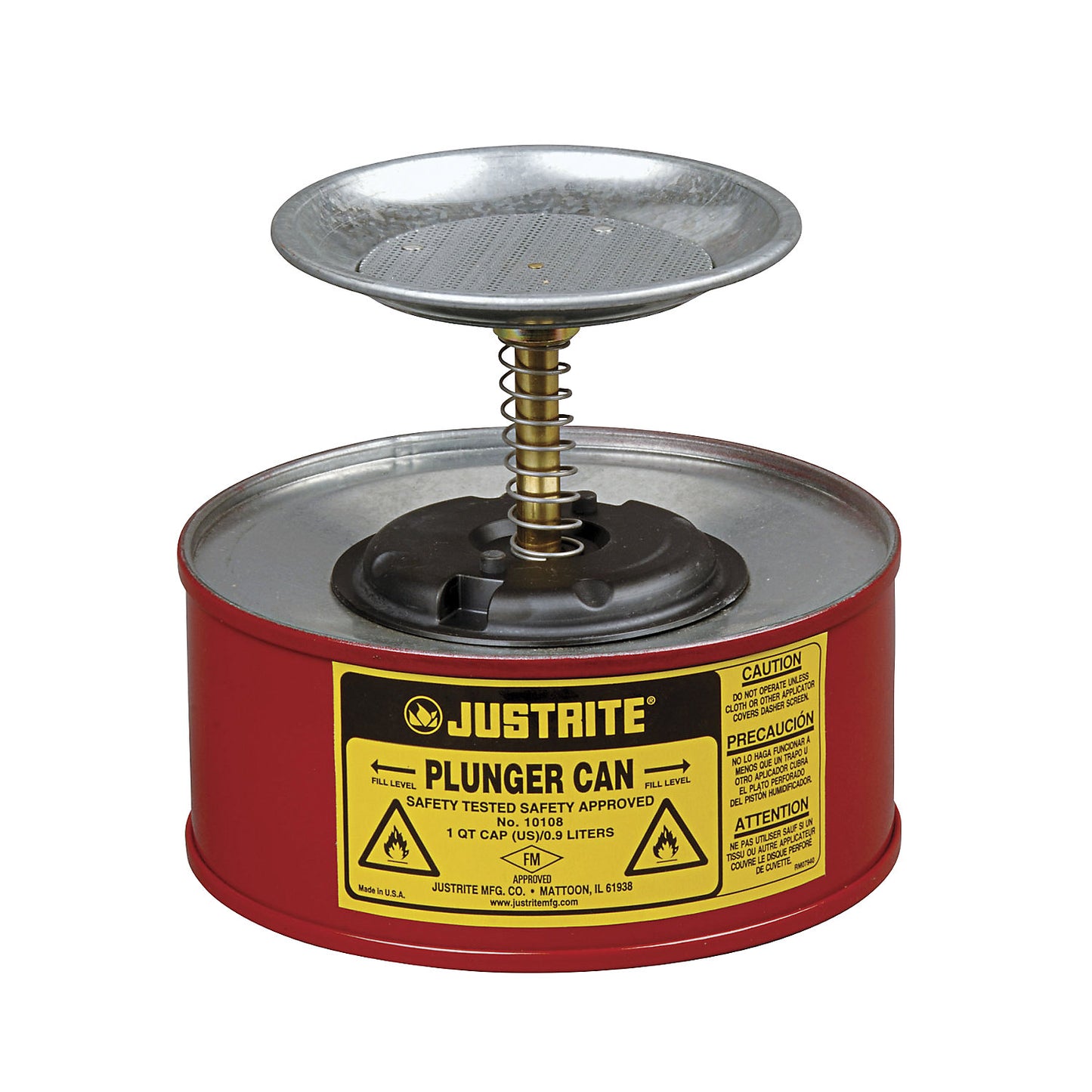 Plunger can, sheet steel, zinc plated and painted, capacity 1 l.