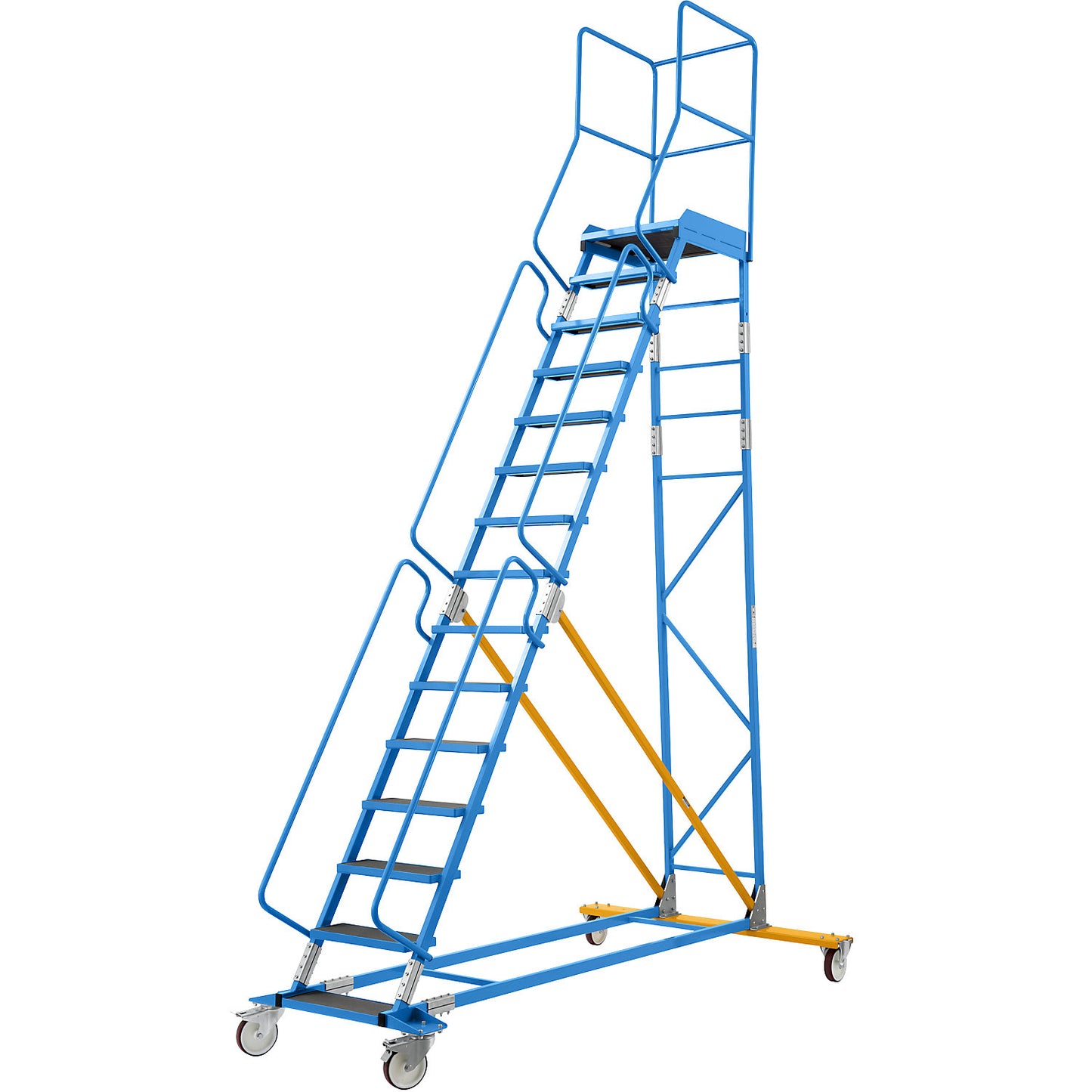 Mobile safety steps, phenolic plywood step insert, 14 steps.