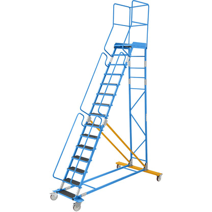 Mobile safety steps, ribbed rubber step insert, 10 steps.