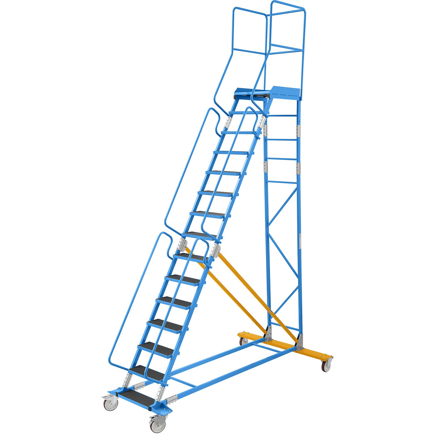 Mobile safety steps, ribbed rubber step insert, 6 steps.