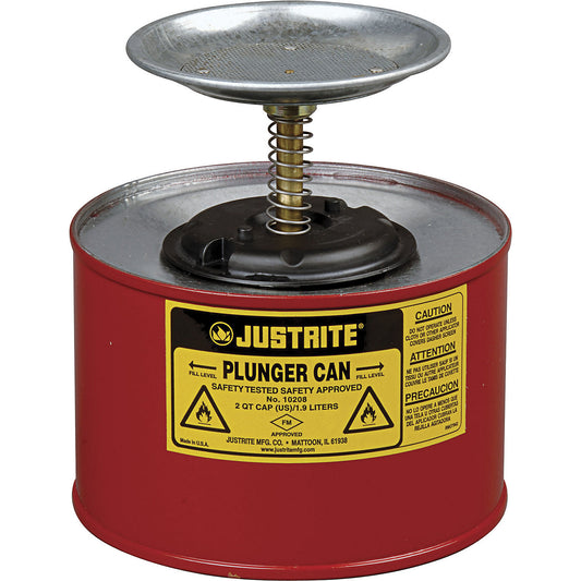 Plunger can, sheet steel, zinc plated and painted, capacity 2 l.