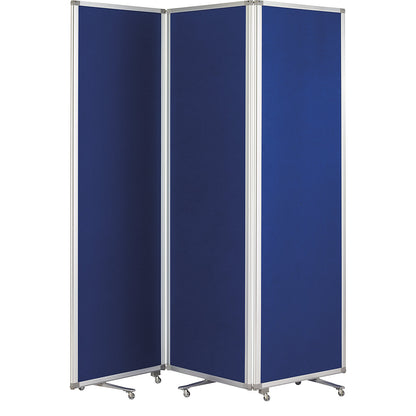 Presentation board, folding and mobile, HxWxD 1800 x 1810 x 370 mm.