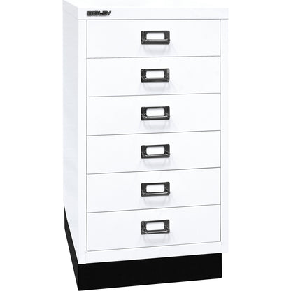 MultiDrawer™ 39 series, with plinth, A3, 6 drawers, traffic white, black.