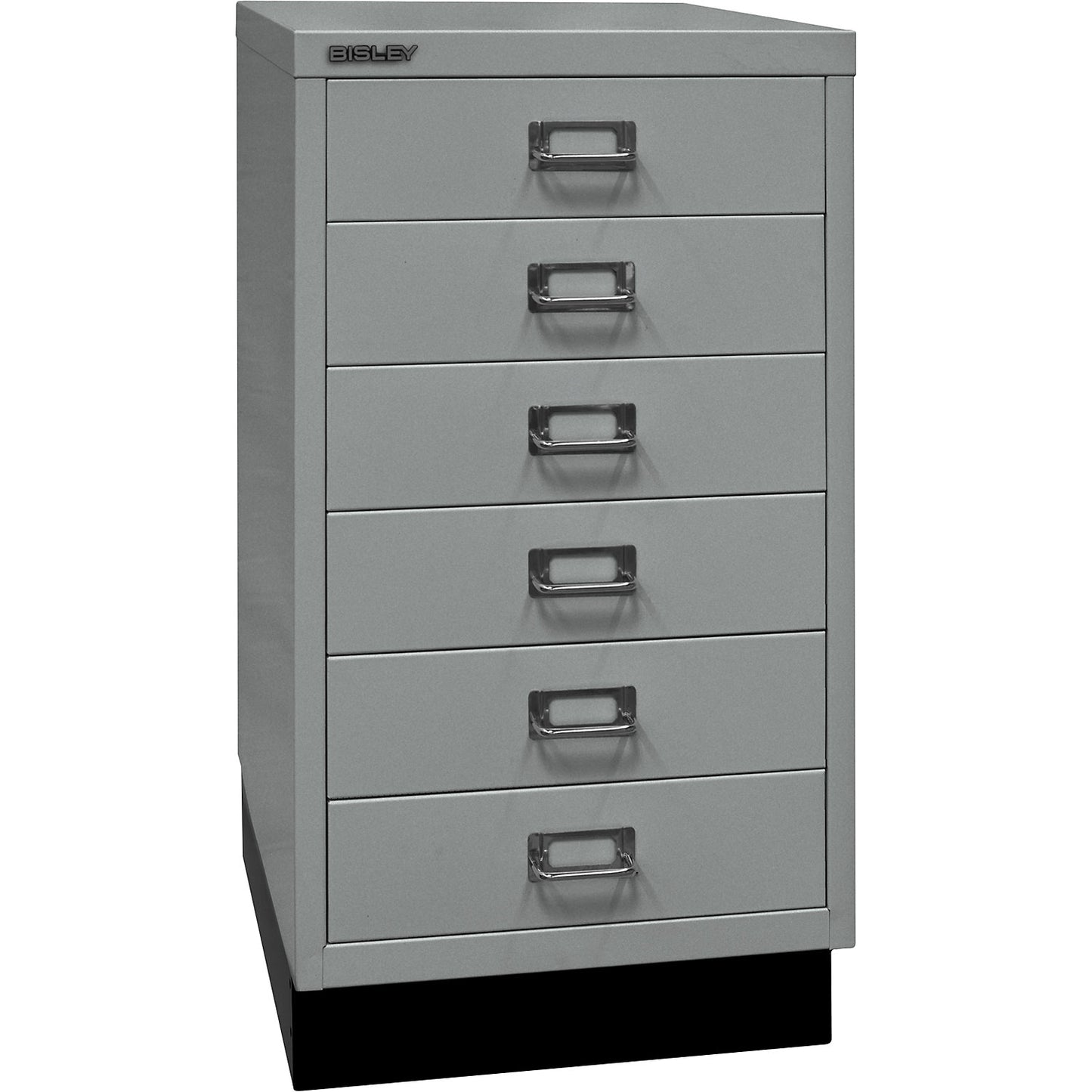 MultiDrawer™ 39 series, with plinth, A3, 6 drawers, silver, black.