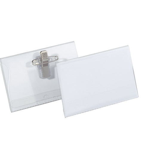 Name badges with combination clasp, HxW 54 x 90 mm, pack of 50.