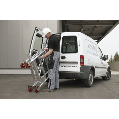 ZIFA aluminium mobile access tower, platform 1.80 x 0.75 m, tower height 4.98 m.