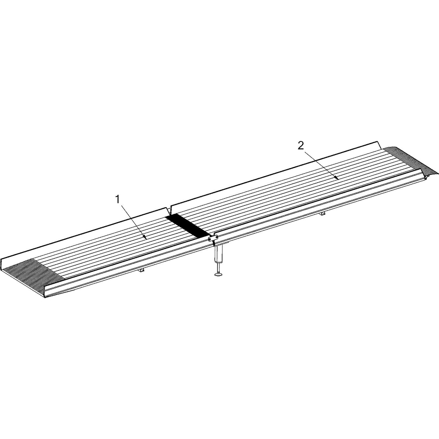Stair ramp, non-slip, max. load 400 kg, LxW 5985 x 1015 mm.