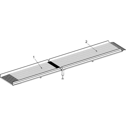 Stair ramp, non-slip, max. load 400 kg, LxW 5985 x 1015 mm.