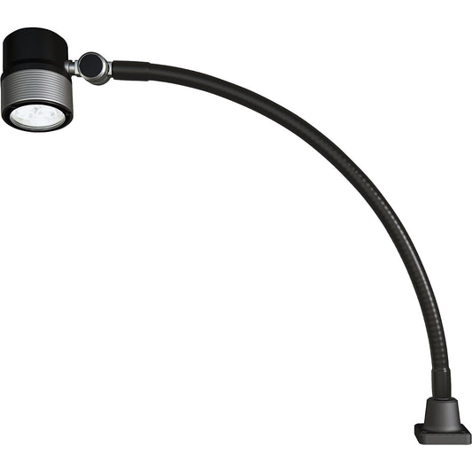 LED flexible arm machine lamp, 9 W, spotlight with beam angle 10°.