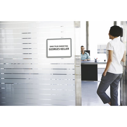Transparent sleeve for documents, A4, with magnetic latch, self adhesive, silver, pack of 2.