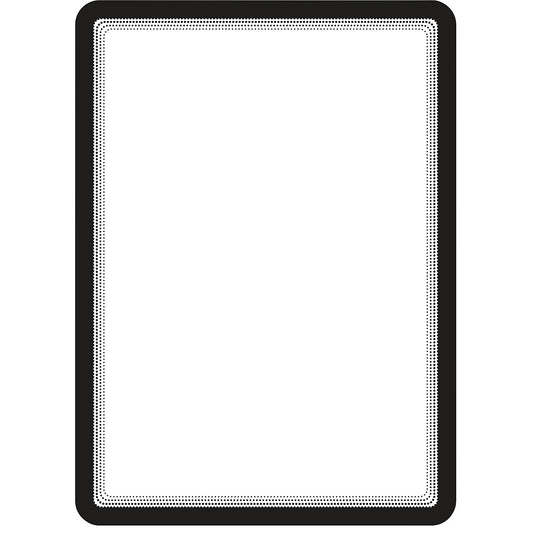 Transparent sleeve for documents, A4, with magnetic latch, self adhesive, black, pack of 2.