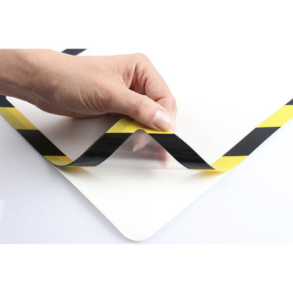 Transparent sleeve for documents, A4, with magnetic latch, self adhesive, yellow / black, pack of 2.
