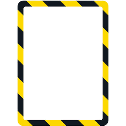 Transparent sleeve for documents, A4, with magnetic latch, yellow / black, pack of 2.