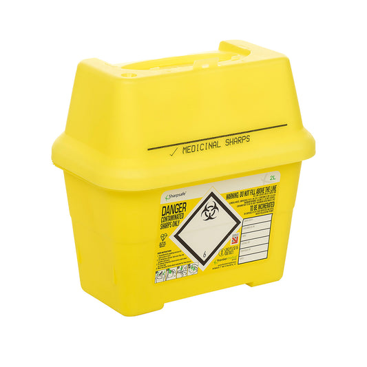 Blade and knife box, for safe disposal, capacity 2 l.