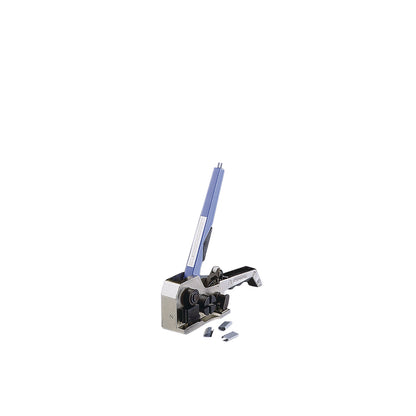 Tensioning and sealing tool for PP and PET strapping, manual, single lever mechanism, for 13 mm strap width.