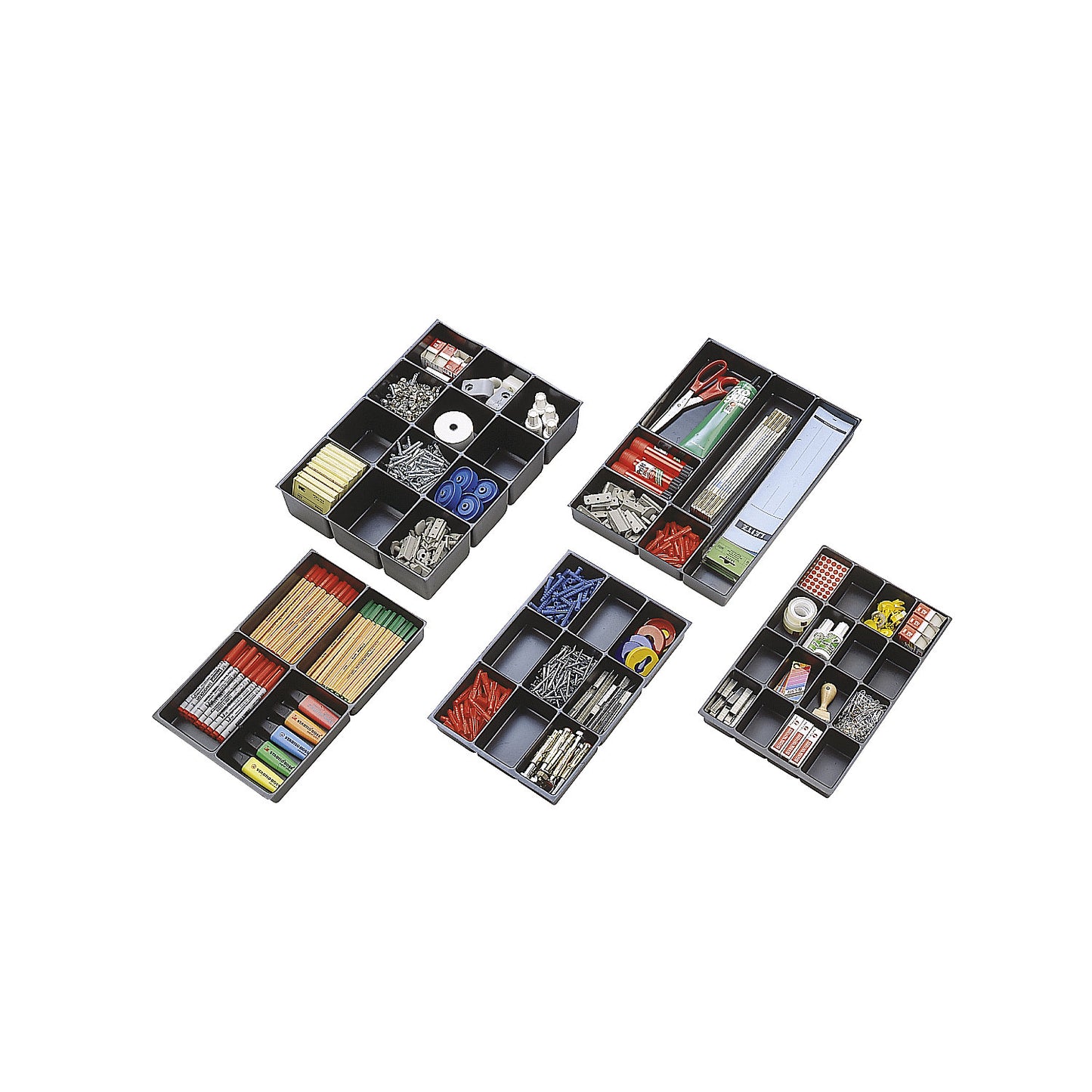 MultiDrawer™ drawer insert, format A4, height 48 mm, 4 compartments (long).