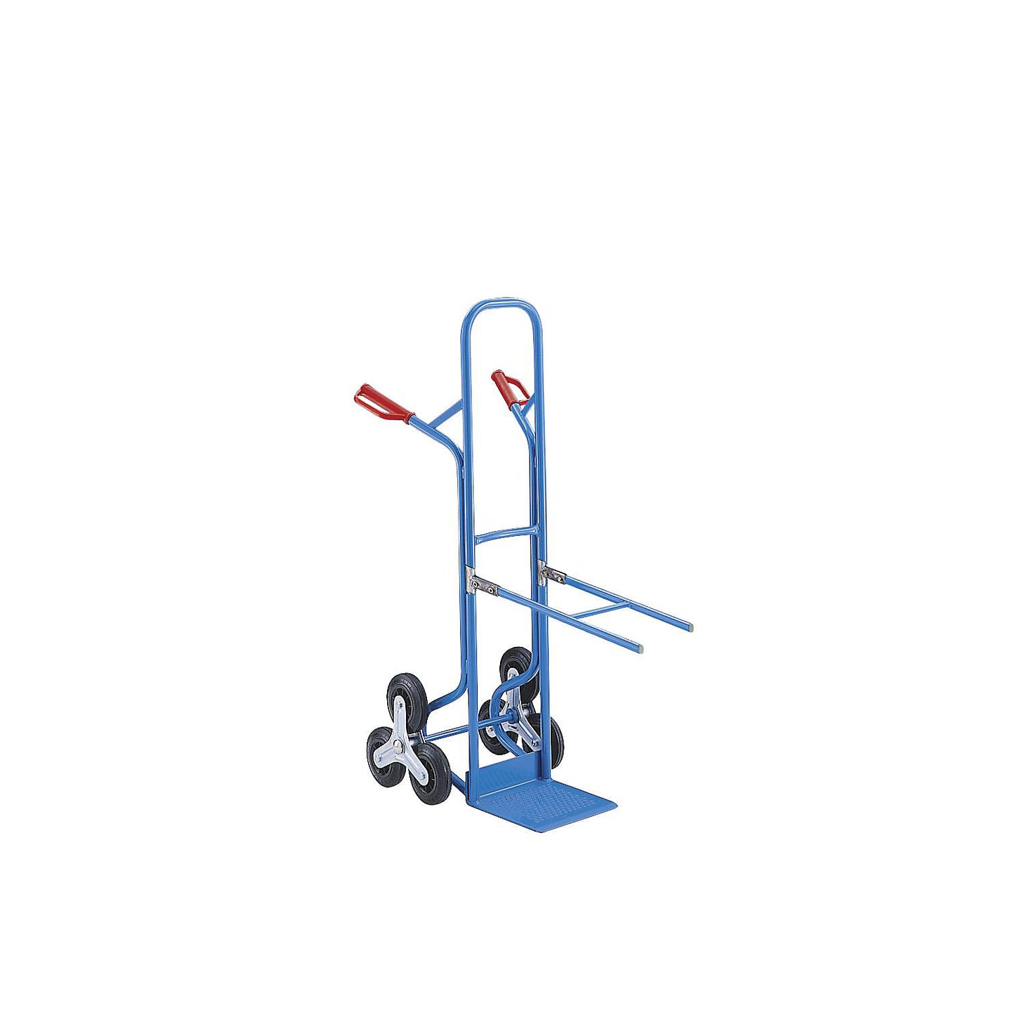 Steel stair climbing truck, footplate WxD 280 x 250 mm, with handles.