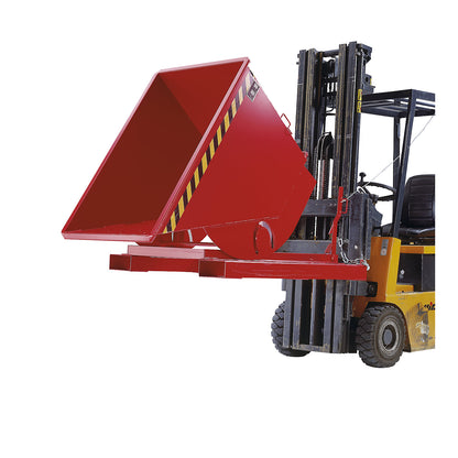 Compact tilting skip, capacity 1 m³, light blue.