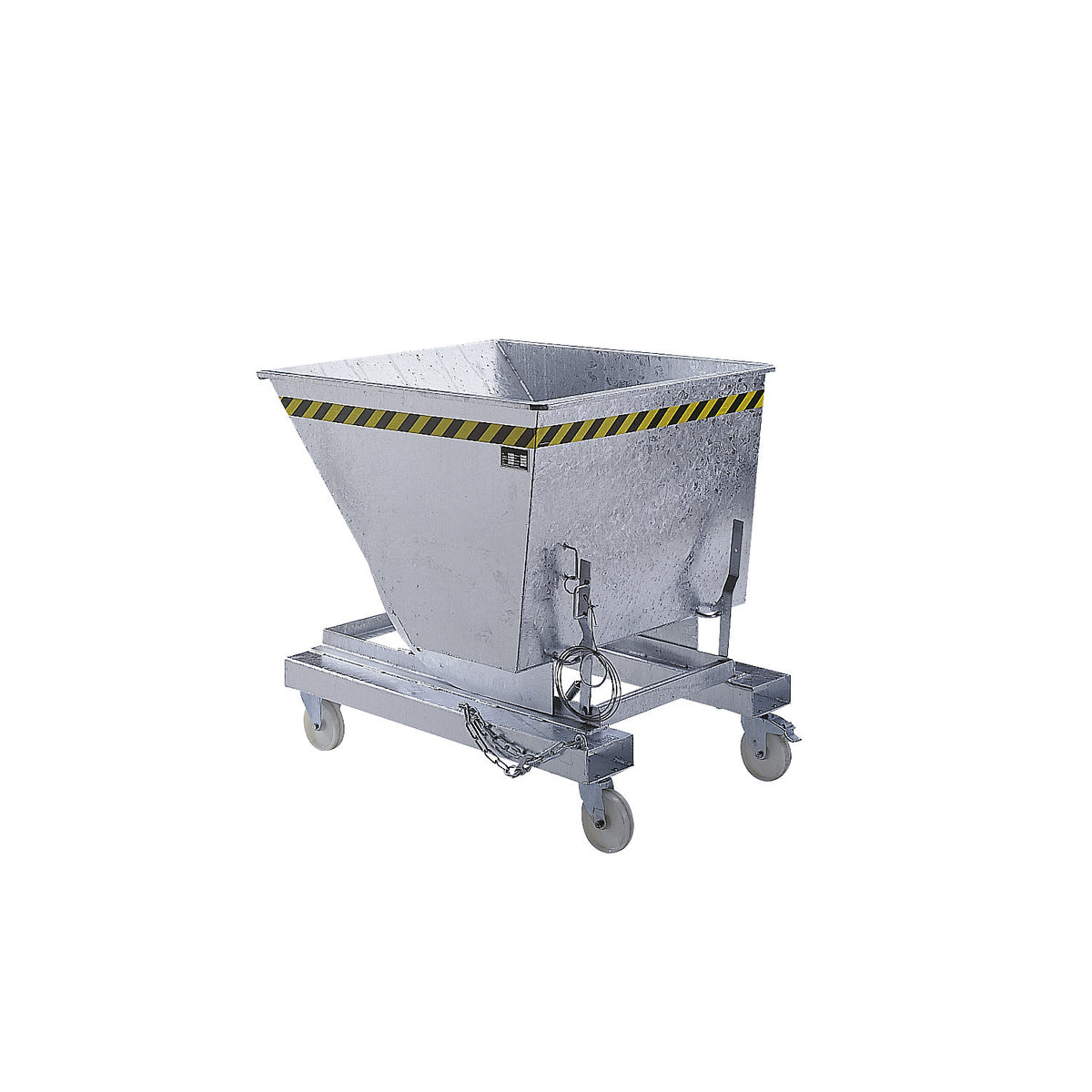 Compact tilting skip, capacity 0.75 m³, reseda green.