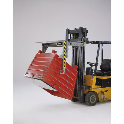 Forklift support bar for tilting skips and stacking containers, not for cranes, max. load 2000 kg, for container size 1.5 m³.