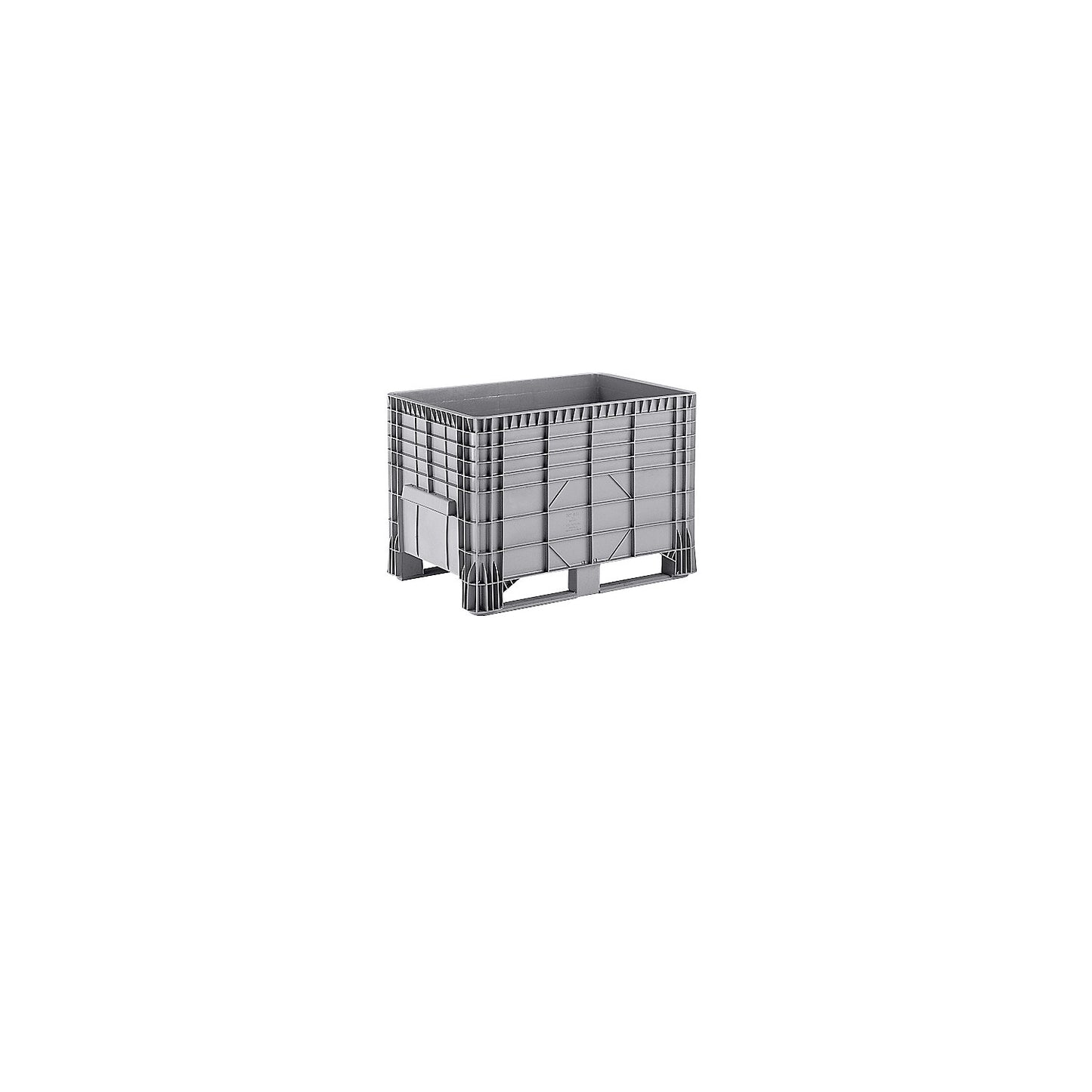 Polyethylene pallet box, capacity 550 l, 2 plastic runners, 1+ items.