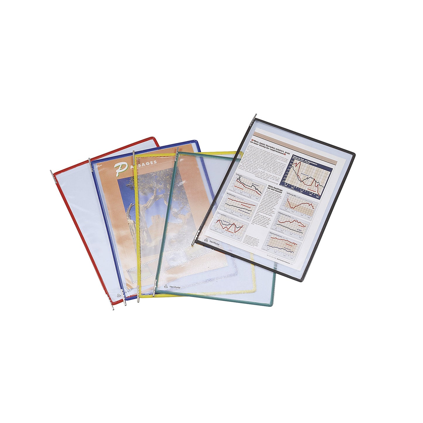 Clear view panel, pack of 10, for A3, green.