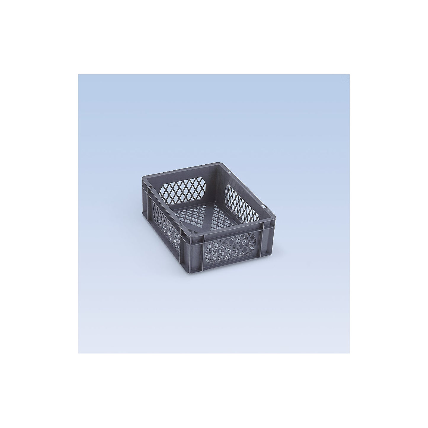Euro stacking container, perforated walls and base, LxWxH 400 x 300 x 120 mm, blue, pack of 5.