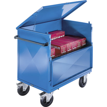 Container truck, walls made of sheet steel, with lid, LxW 1050 x 700 mm.