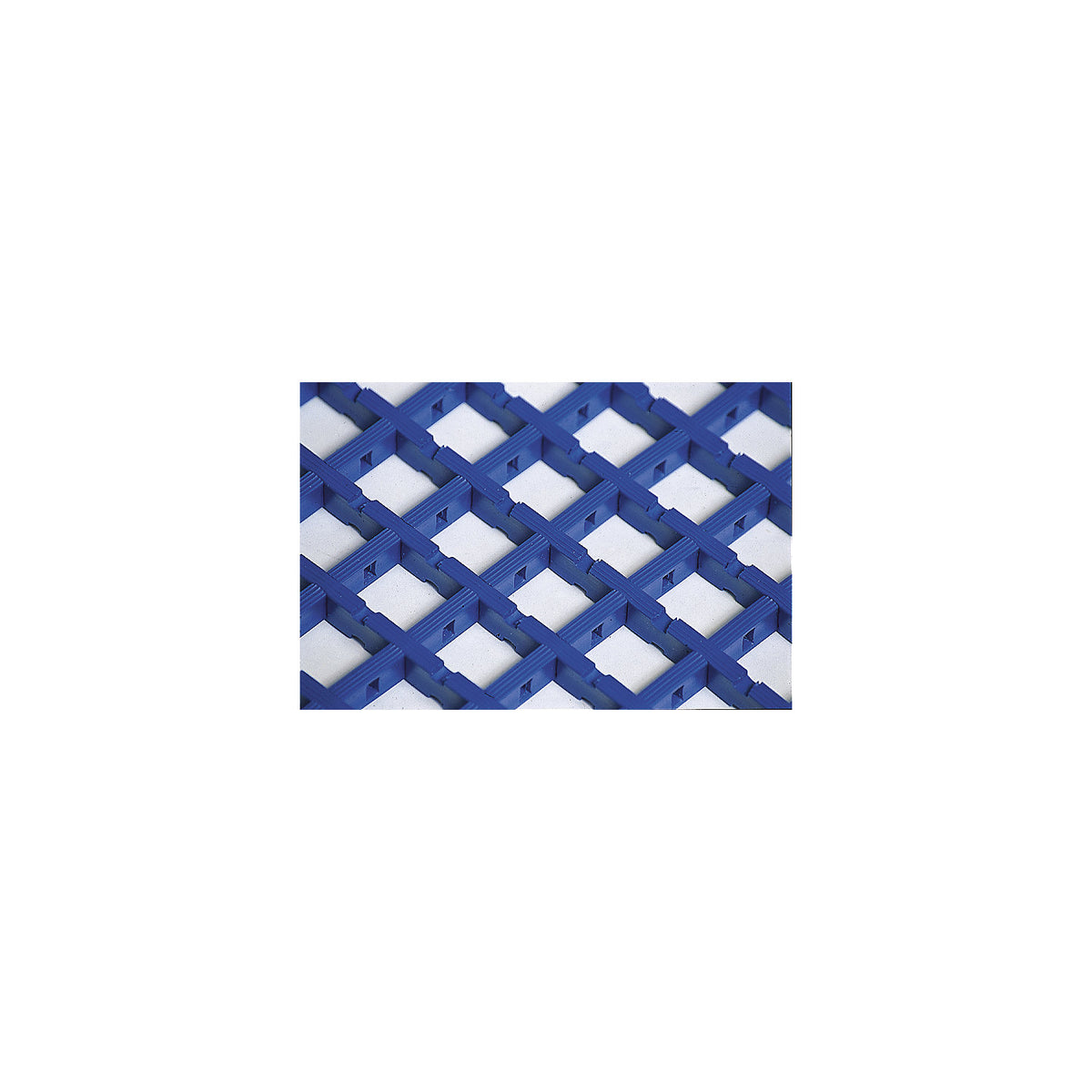 Vinyl anti-fatigue matting COBAmat®, single weave, per m, mesh size 22 x 22 mm, blue.