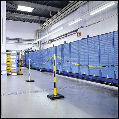 Chain stand, mobile, without ballast weight, yellow/black.