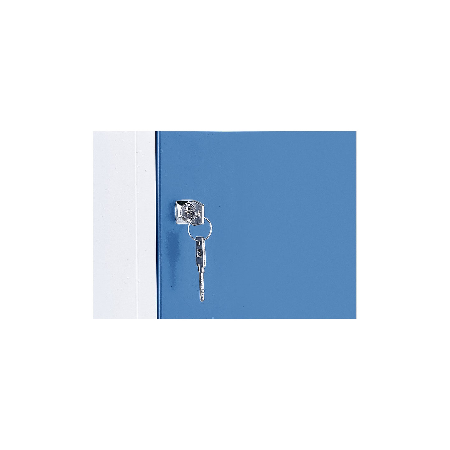 Lock system including cylinder lock, for multi-purpose cupboards and cloakroom lockers, extra cost per lock.